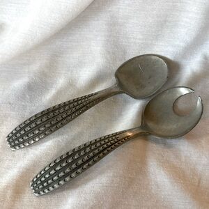 Vintage Norway Pewter Salad Fork and Spoon